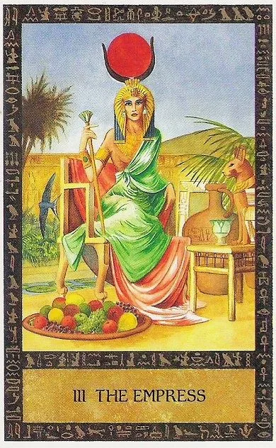 The Empress card from the Ancient Egyptian Tarot deck