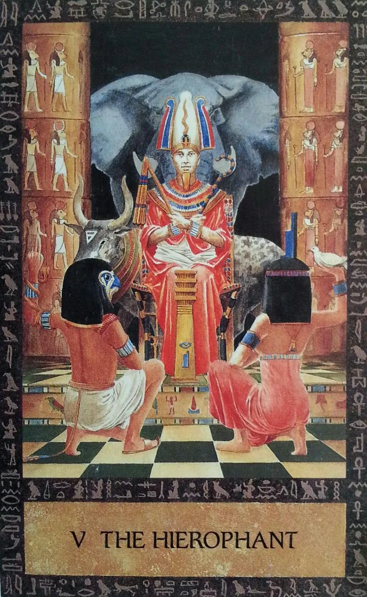 Ancient Egyptian Tarot Review 5 The Hierophant card from the Ancient Egyptian Tarot deck