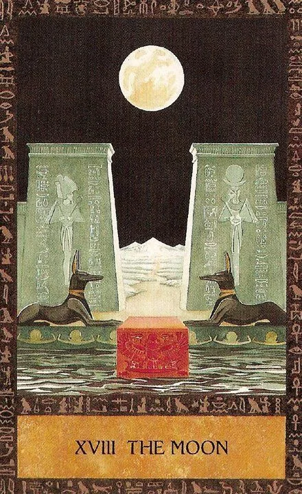 Ancient Egyptian Tarot Review 12 The Moon card from the Ancient Egyptian Tarot deck