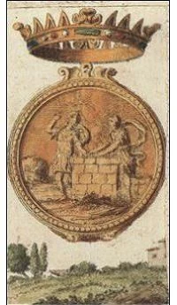 Ace of Coins card from the Ancient Minchiate Etruria Tarot deck