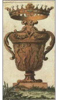 Ace of Cups card from the Ancient Minchiate Etruria Tarot deck