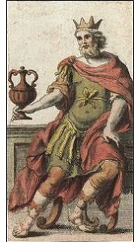 King of Cups card from the Ancient Minchiate Etruria Tarot deck