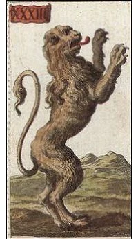Leo card from the Ancient Minchiate Etruria Tarot deck