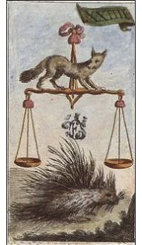 Libra card from the Ancient Minchiate Etruria Tarot deck