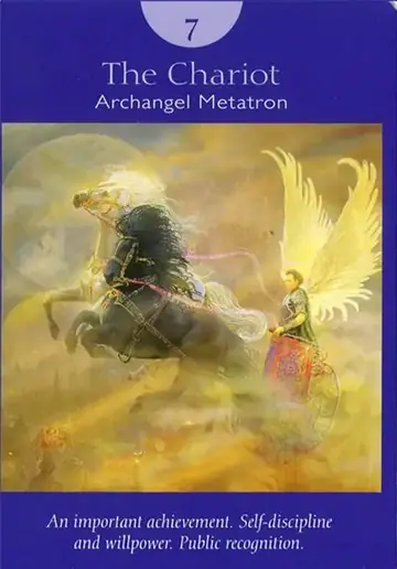 The Chariot card from the Angel Tarot deck