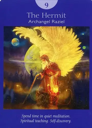 The Hermit card from the Angel Tarot deck