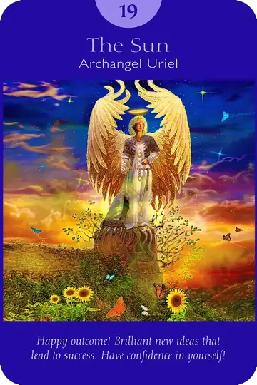 The Sun card from the Angel Tarot deck