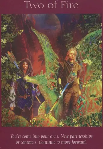 Two of Fire card from the Angel Tarot deck