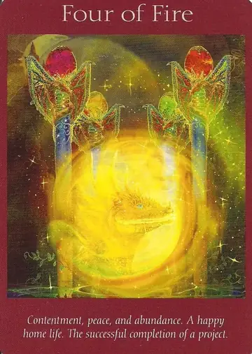 Four of Fire card from the Angel Tarot deck