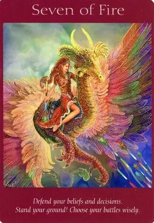 Seven of Fire card from the Angel Tarot deck