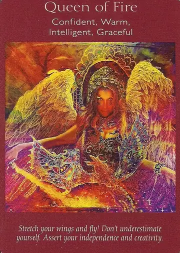 Queen of Fire card from the Angel Tarot deck