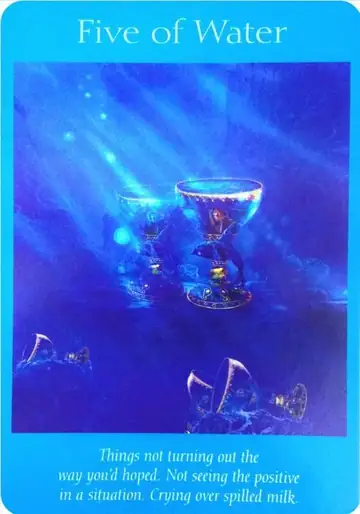 Five of Water card from the Angel Tarot deck