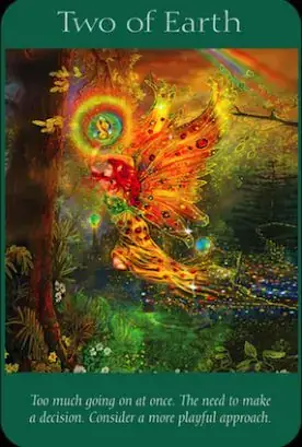 Two of Earth card from the Angel Tarot deck