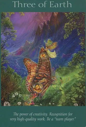 Three of Earth card from the Angel Tarot deck