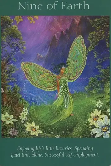 Nine of Earth card from the Angel Tarot deck