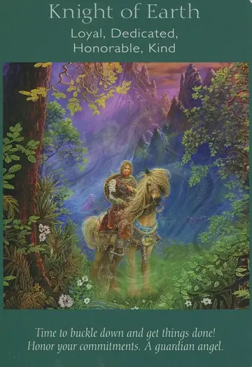 Knight of Earth card from the Angel Tarot deck