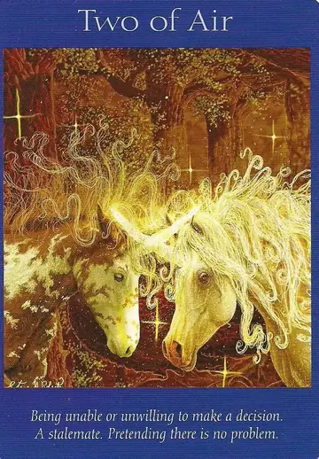 Two of Air card from the Angel Tarot deck