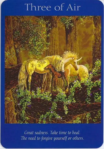 Three of Air card from the Angel Tarot deck