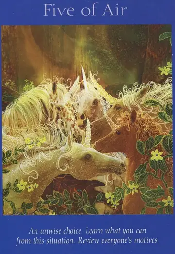 Five of Air card from the Angel Tarot deck
