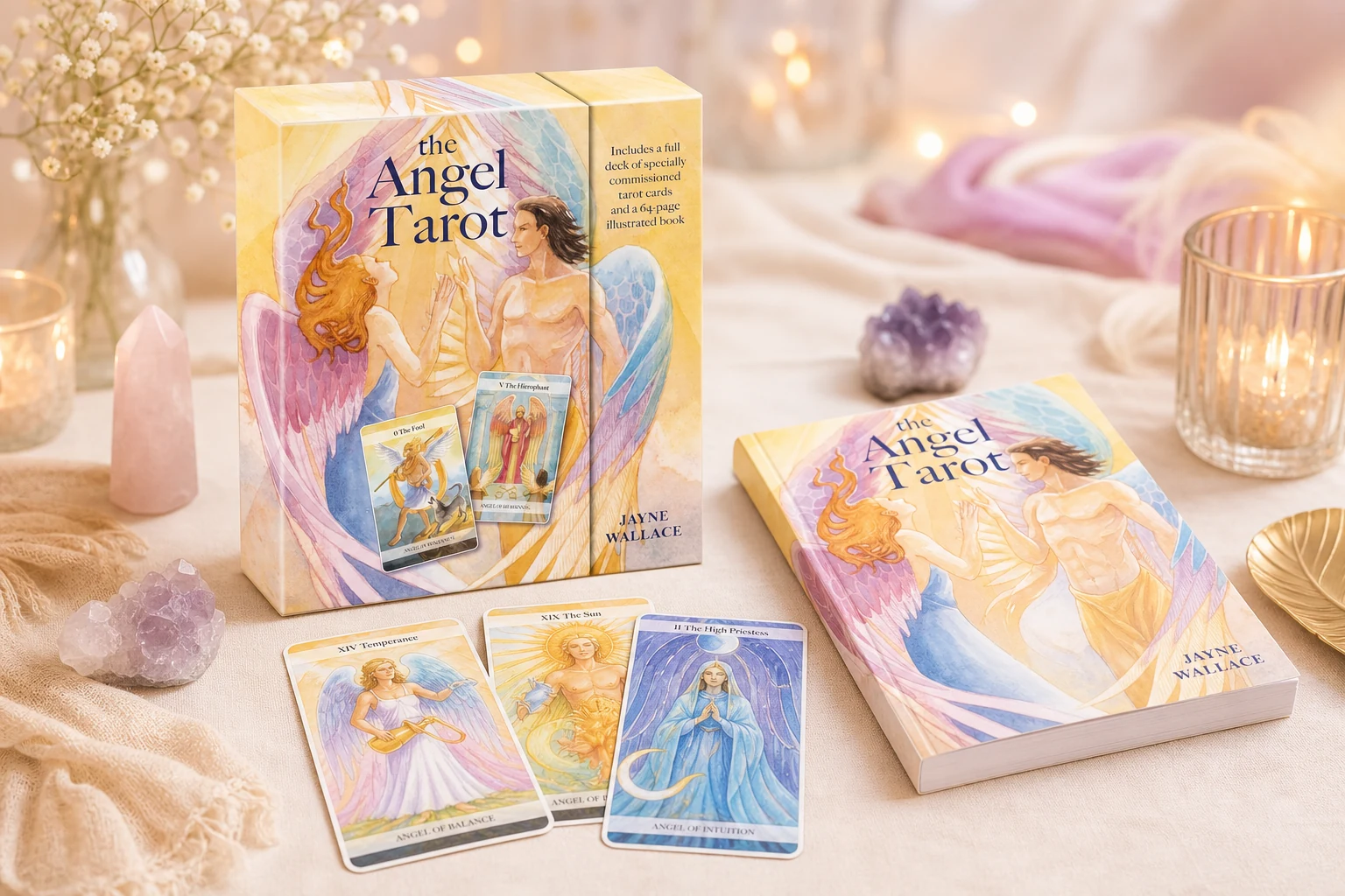 The Angel Tarot Review 20 The Angel Tarot by Jayne Wallace GPT Image 2 product lifestyle CTA