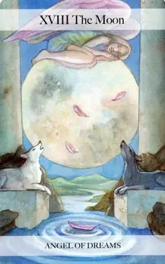 The Moon card from the Angel Tarot deck