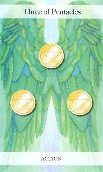 3 of Pentacles card from the Angel Tarot deck