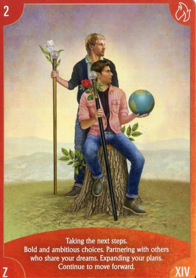 Angel Wisdom Tarot Two of Wands card image