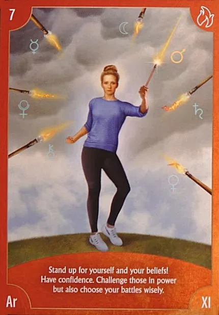 Angel Wisdom Tarot Seven of Wands card image