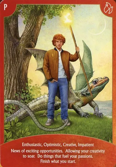 Angel Wisdom Tarot Page of Wands card image