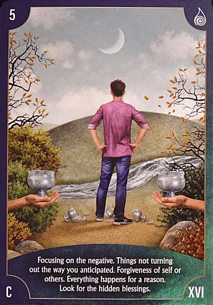 Angel Wisdom Tarot Five of Cups card image