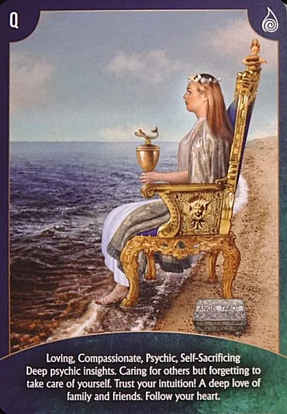 Angel Wisdom Tarot Queen of Cups card image