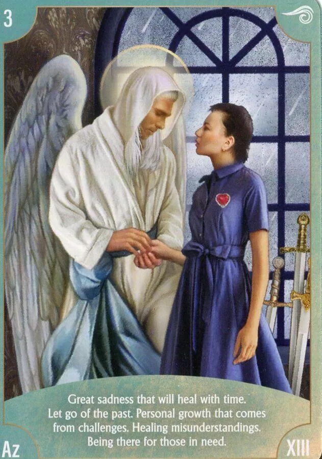 Angel Wisdom Tarot Three of Swords card image