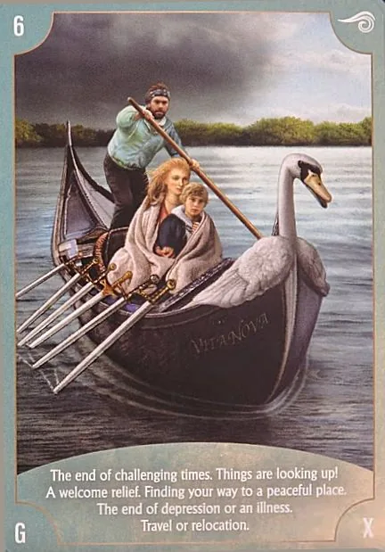 Angel Wisdom Tarot Six of Swords card image