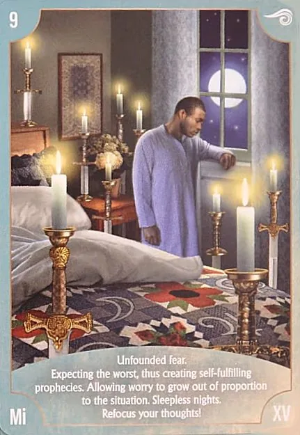 Angel Wisdom Tarot Nine of Swords card image
