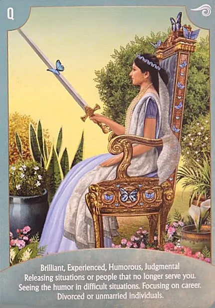 Angel Wisdom Tarot Queen of Swords card image