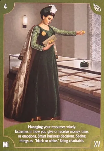 Angel Wisdom Tarot Four of Pentacles card image