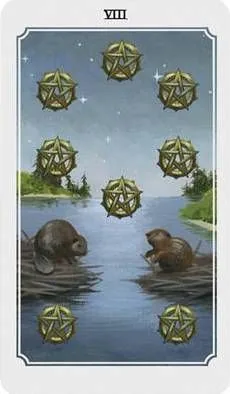 Anima Mundi Tarot Eight of Pentacles card