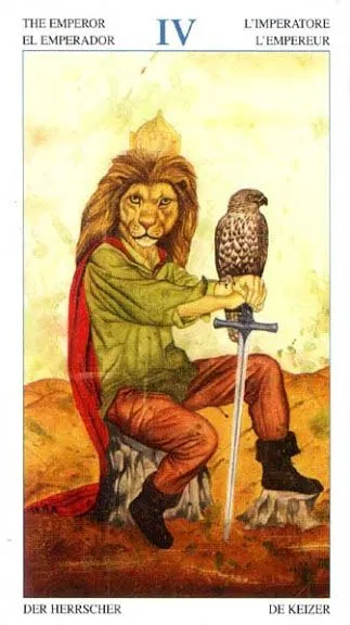The Emperor card from the Animal Lords Tarot deck
