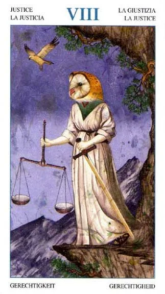 Justice card from the Animal Lords Tarot deck