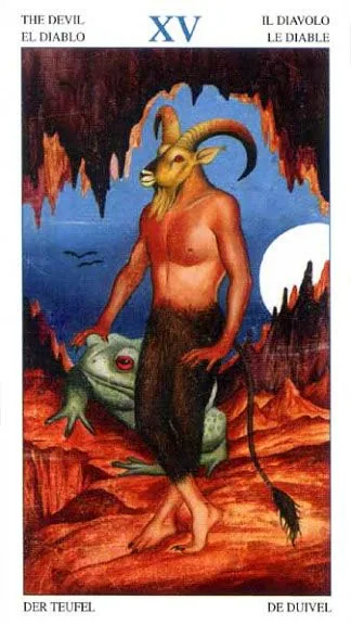 The Devil card from the Animal Lords Tarot deck