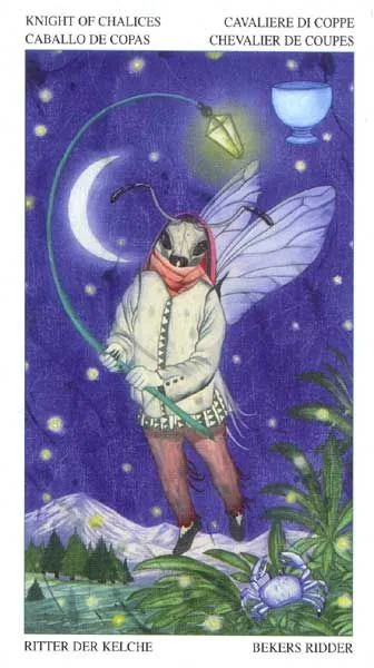 Knight of Cups card from the Animal Lords Tarot deck