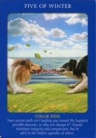 Five of Winter card from the Animal Tarot deck
