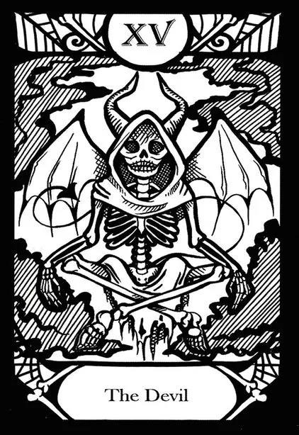 The Devil card from the Animalis Os Fortuna Tarot deck