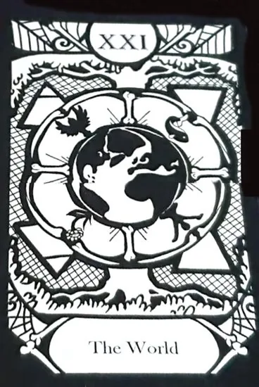 The World card from the Animalis Os Fortuna Tarot deck