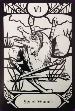 Six of Wands card from the Animalis Os Fortuna Tarot deck