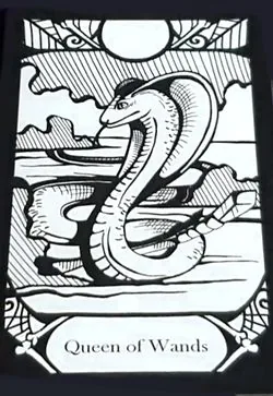 Queen of Wands card from the Animalis Os Fortuna Tarot deck