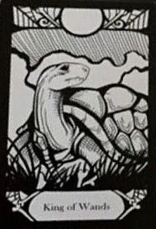 King of Wands card from the Animalis Os Fortuna Tarot deck
