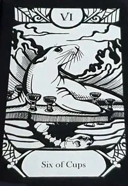 Six of Cups card from the Animalis Os Fortuna Tarot deck