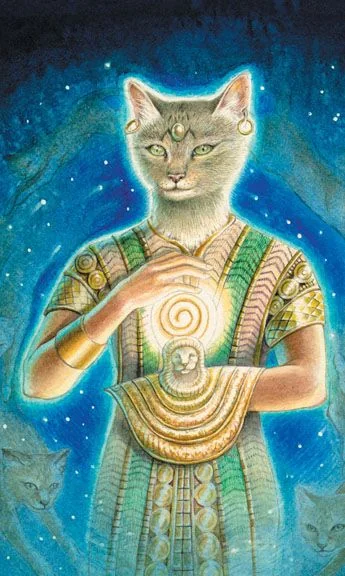 Cat Chakra - Animals Divine Tarot card Cat Chakra card from the Animals Divine Tarot deck