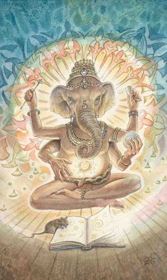 Elephant Book - Animals Divine Tarot card Elephant Book card from the Animals Divine Tarot deck
